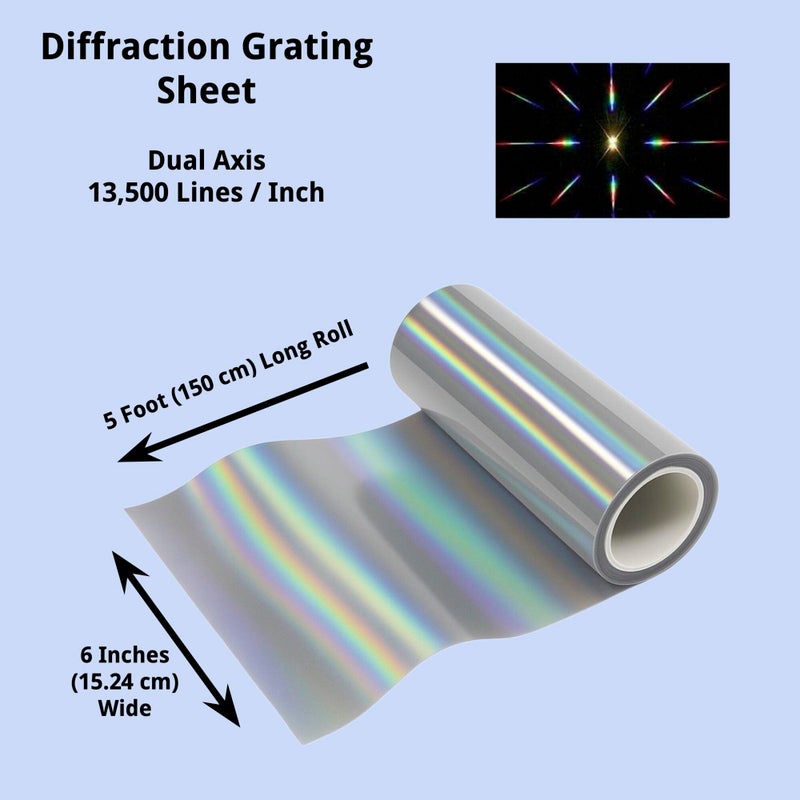 Bartovation Diffraction Grating Sheet 13,500 Lines/in [One 6" x 5ft Roll] - Image 2