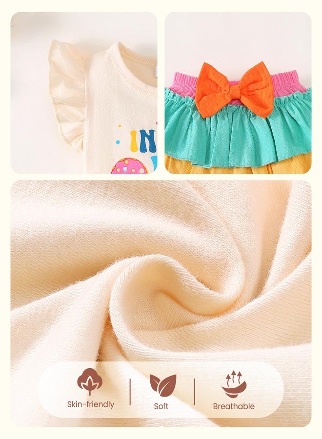 Mioglrie First Birthday Outfit Girl 12 18 Months Baby Girl Clothes Romper Shorts Headband Ruffle Sleeveless Clothes Apricot Cake Smash Outfits Girls - Image 5