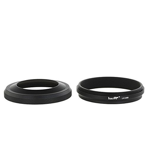 Haoge LH-X49B 2in1 All Metal Ultra-Thin Lens Hood with Adapter Ring Set for Fuji Fujifilm FinePix X70 X100 X100S X100T X100F Camera Black Replaces Fujifilm LH-X100 AR-X100 LH-X70 - Image 3