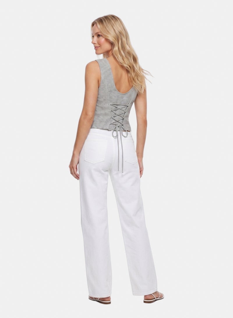 FOREVER 21 Pinstripe Button-Front Tailored Suit Vest - Image 2