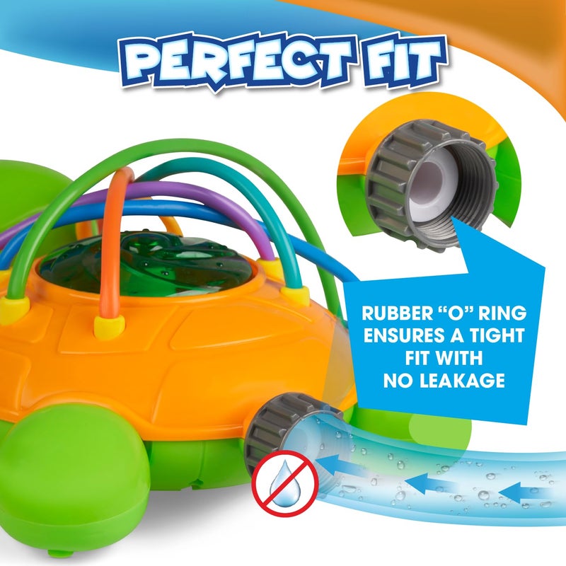 Chuchik Water Sprinkler for Kids, Toddler Outdoor Toys - Backyard Spinning Turtle Kids Sprinkler Toy - Summer Toys Splashing Fun - Sprays Up to 8ft High - Attaches to Garden Hose, Kids Outdoor Toys - Image 4