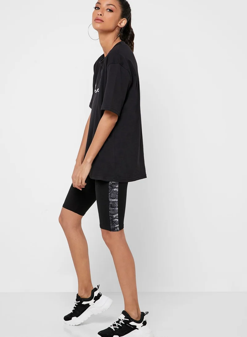 ONLY Snake Print Panel Cycling Shorts