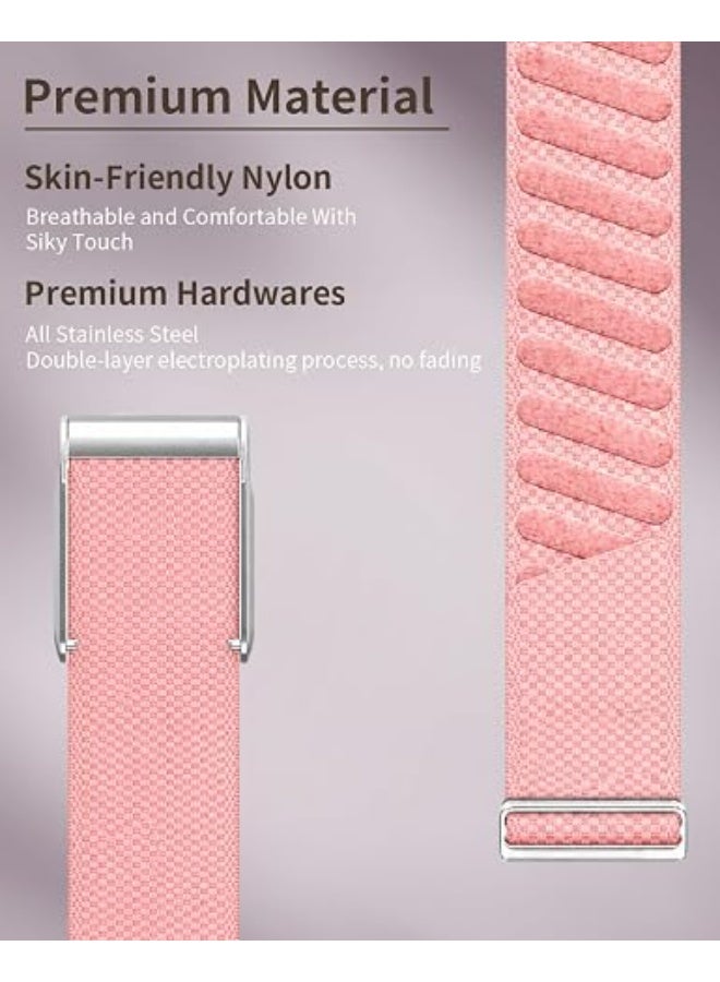 دوامة متوافق مع WHOOP MG / One / Peak / Life Band، حزام بديل من النايلون الناعم مزود بموصل لامع فضي على شكل حرف U، حزام معصم قابل للتعديل، الحزام فقط، غير مخصص لـ WHOOP 4.0 - Image 2