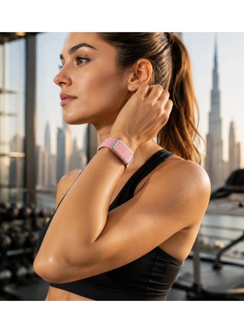 دوامة متوافق مع WHOOP MG / One / Peak / Life Band، حزام بديل من النايلون الناعم مزود بموصل لامع فضي على شكل حرف U، حزام معصم قابل للتعديل، الحزام فقط، غير مخصص لـ WHOOP 4.0 - Image 5