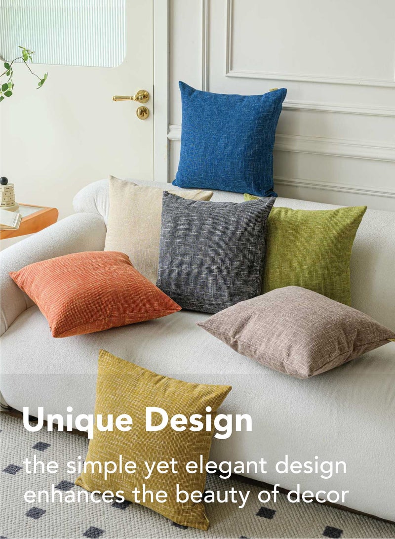 a moment Set of 2 Rust Linen Decorative Throw Pillow Covers 45 x 45 CM Farmhouse Pillow Covers with Cross for Couch Sofa Bed Living Room Home Decor - Image 4