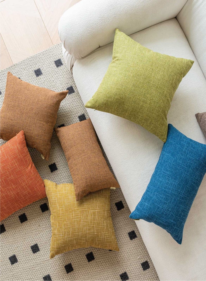 a moment Set of 2 Rust Linen Decorative Throw Pillow Covers 45 x 45 CM Farmhouse Pillow Covers with Cross for Couch Sofa Bed Living Room Home Decor - Image 5