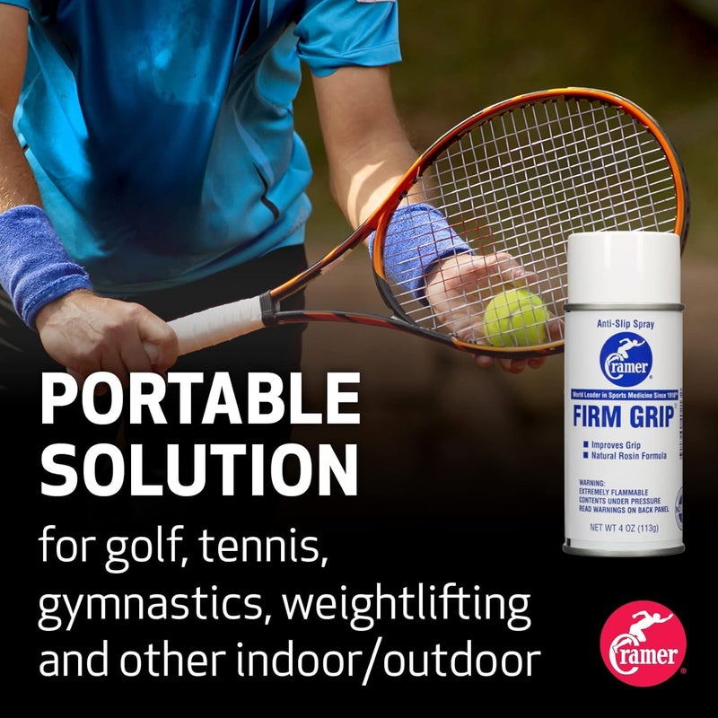 Cramer Firm Grip, Anti-Slip Grip Enhancer for Sweaty Hands & Activities Like Football, Tennis, Golf, Weightlifting, Pole Fitness & Gymnastics, Spray or Powder, 4 Ounce - Image 1