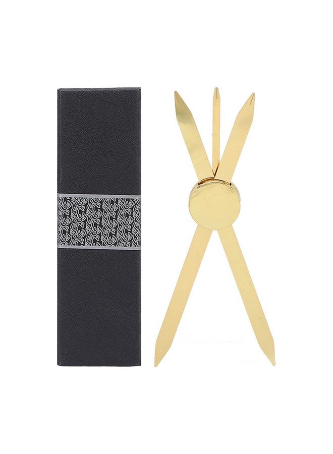 Sonew Adjustable Compass Eyebrow Ruler Stainless Steel Eyebrow Positioning Makeup Measuring Tool (Gold) - Image 1