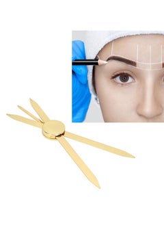 Sonew Adjustable Compass Eyebrow Ruler Stainless Steel Eyebrow Positioning Makeup Measuring Tool (Gold)  - Image 4