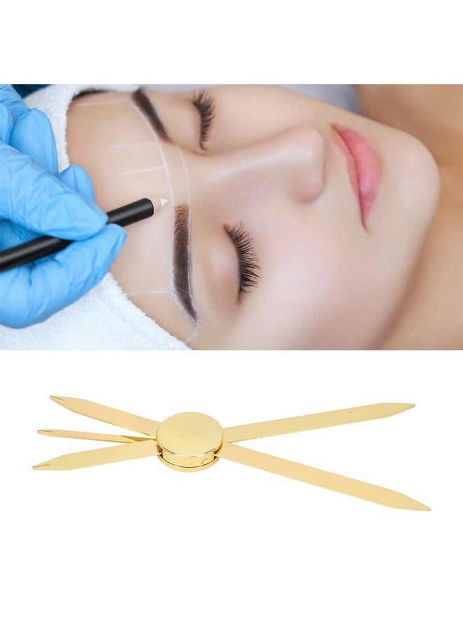 Sonew Adjustable Compass Eyebrow Ruler Stainless Steel Eyebrow Positioning Makeup Measuring Tool (Gold) - Image 5