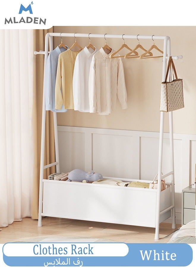 MLADEN Clothes Rack, Clothing Garment Rack Clothes Organizer and Holder Metal Clothing Stand Hanging Clothes 1-Tier Storage Shelf for Boxes Shoes Boots Commercial Grade Multi-Purpose Entryway Shelving Unit for Home Office Bedroom,85x40x150cm - Image 1