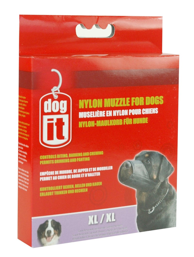 HAGEN Dogit Nylon Dog Muzzle, Black, X-Large/8-1/2-Inch - Image 2
