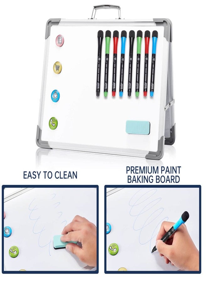 TSJ OFFICE Small Dry Erase White Board - TSJ OFFICE 12" x 16" Mini Easel Desktop Double Sided Whiteboard, Portable Magnetic Board on Table Top with Holder for Drawing, Teacher Instruction, Memo Board - Image 3