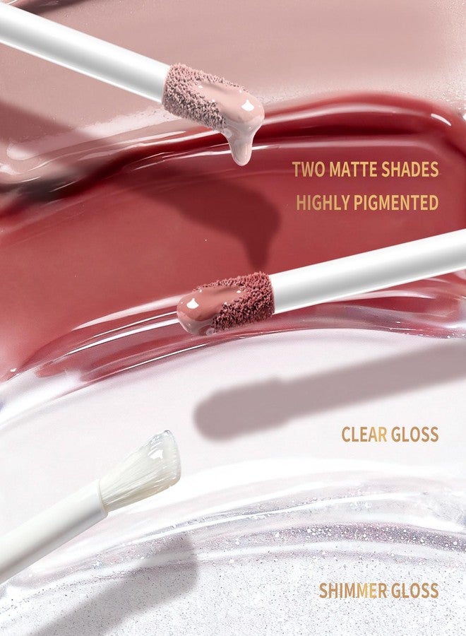 Color Nymph Matte Liquid Lipstick with Clear & Shimmer Lip Oil | 2PCS Lip Makeup Set for Women & Girls | High Pigment Color Long-Lasting Dual Ended Lip Gloss | Cruelty-Free & Vegan (2-Count, 04) - Image 5