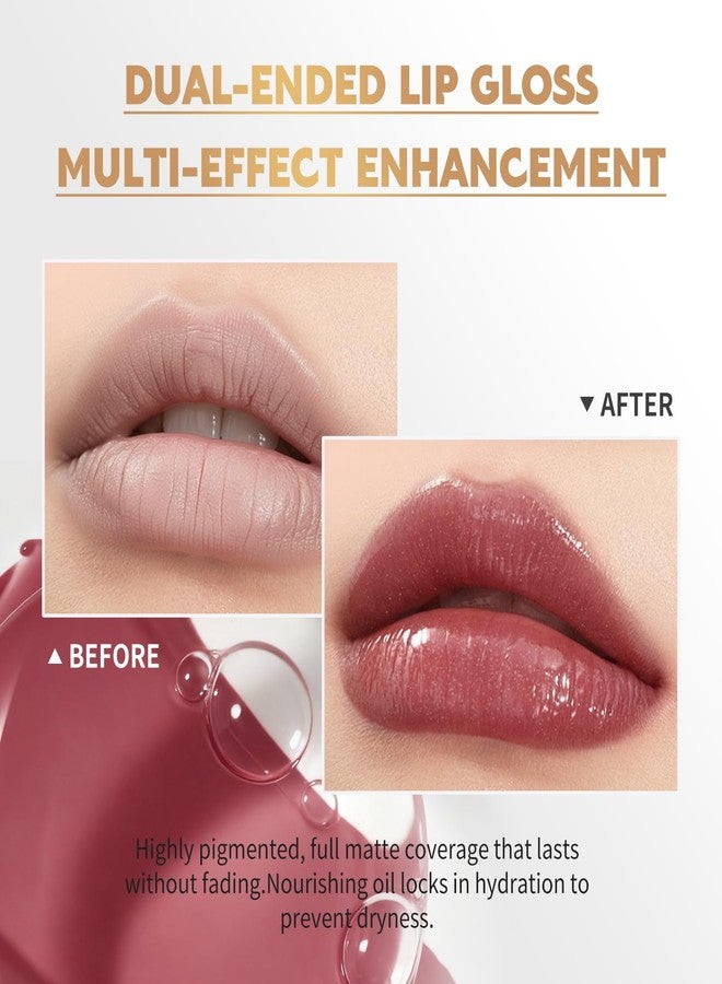 Color Nymph Matte Liquid Lipstick with Clear & Shimmer Lip Oil | 2PCS Lip Makeup Set for Women & Girls | High Pigment Color Long-Lasting Dual Ended Lip Gloss | Cruelty-Free & Vegan (2-Count, 04) - Image 4