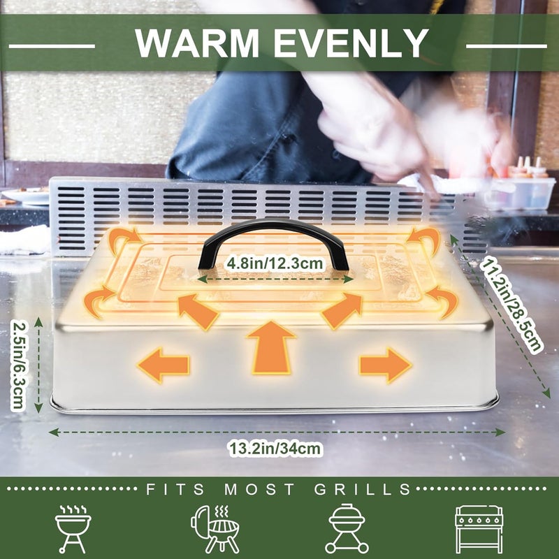 EWFEN Griddle Accessories for Blackstone, Commercial Grade Heavy Duty Rectangular Basting Cover - Image 3