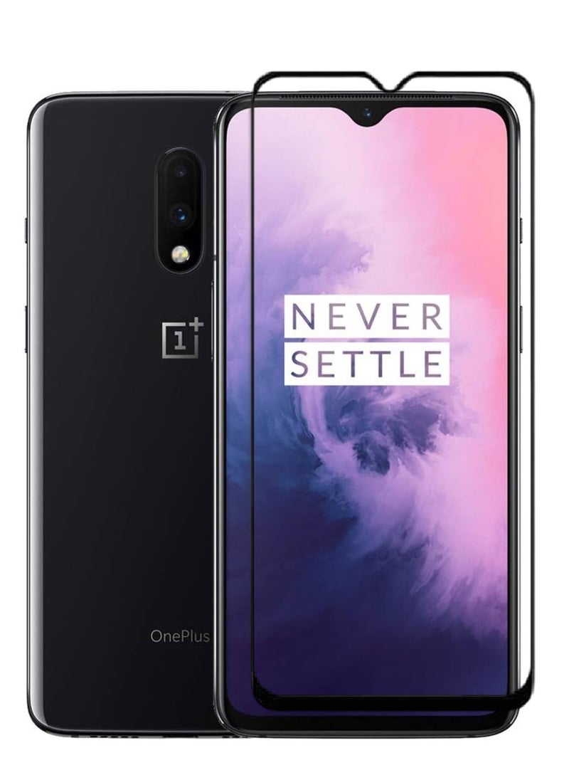 AINA واقي شاشة من الزجاج المقوى 5D مصمم لهاتف OnePlus 7 مع تغطية كاملة للشاشة من الحافة إلى الحافة وخالي من الفقاعات - Image 1