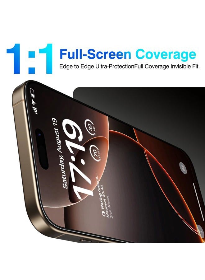 EZ-GLAZ 4 Pack for iPhone 16 Pro Max Screen Protector [6.9"] With 2 Pack Camera Lens Protector, 9H+ Hardness 12FT Military Grade Shatterproof Scratch Resistant Durable Tempered Glass Film with - Image 3