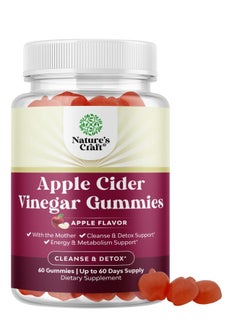 Natures Craft Apple Cider Vinegar Gummies with B12 Vitamin, B6 Pomegranate 60 Count 2 months supply  - Image 1