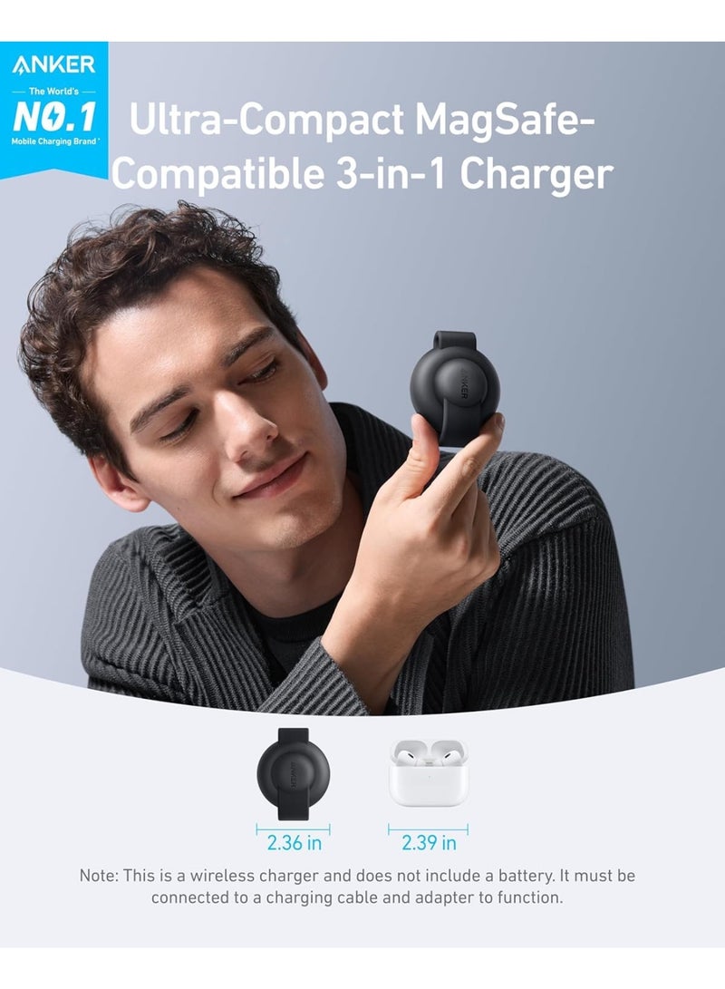 MagSafe Compatible MagGo UFO 3-in-1 Charger, iPhone 17 Wireless Charging Station, 15W Qi2 Certified, Foldable Travel Charging Pad, for iPhone 17/16/15, AirPods, Apple Watch (Not a Power Bank) - Image 4