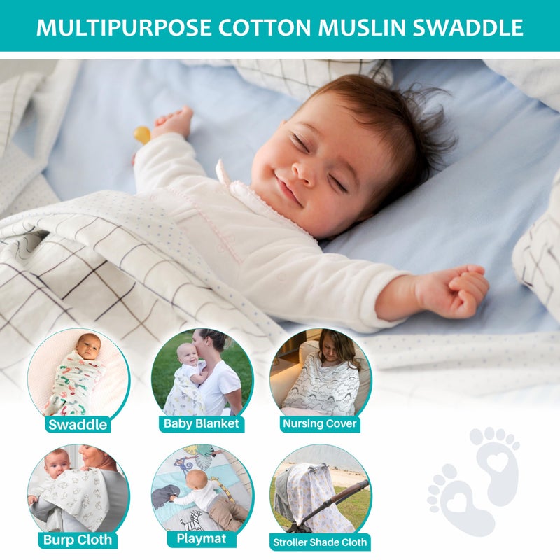 Motherly Muslin Baby Swaddle Wrap Burping Cloth for Newborn Baby, Malmal Baby Swaddle Wrap, Dreamy Wrap Cozy Swaddle, Breathable Soft Receiving Blanket for Newborn Boys & Girls Infant Gift (Pack of 2) - Image 2