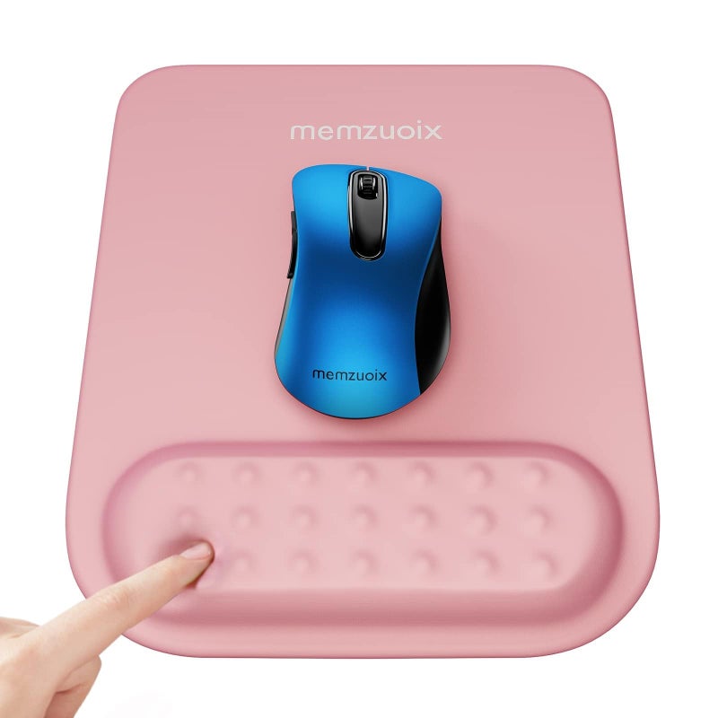 memzuoix Pink Ergonomic Mouse Pad with Wrist Rest Support,Premium Memory Foam Cushioning for Pain Relief, Non-Slip PU Base for Stable Smooth Control - Perfect for Laptop, Computer, and Home Office - Image 1