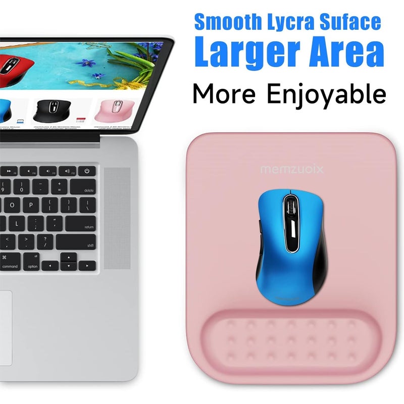 memzuoix Pink Ergonomic Mouse Pad with Wrist Rest Support,Premium Memory Foam Cushioning for Pain Relief, Non-Slip PU Base for Stable Smooth Control - Perfect for Laptop, Computer, and Home Office - Image 5