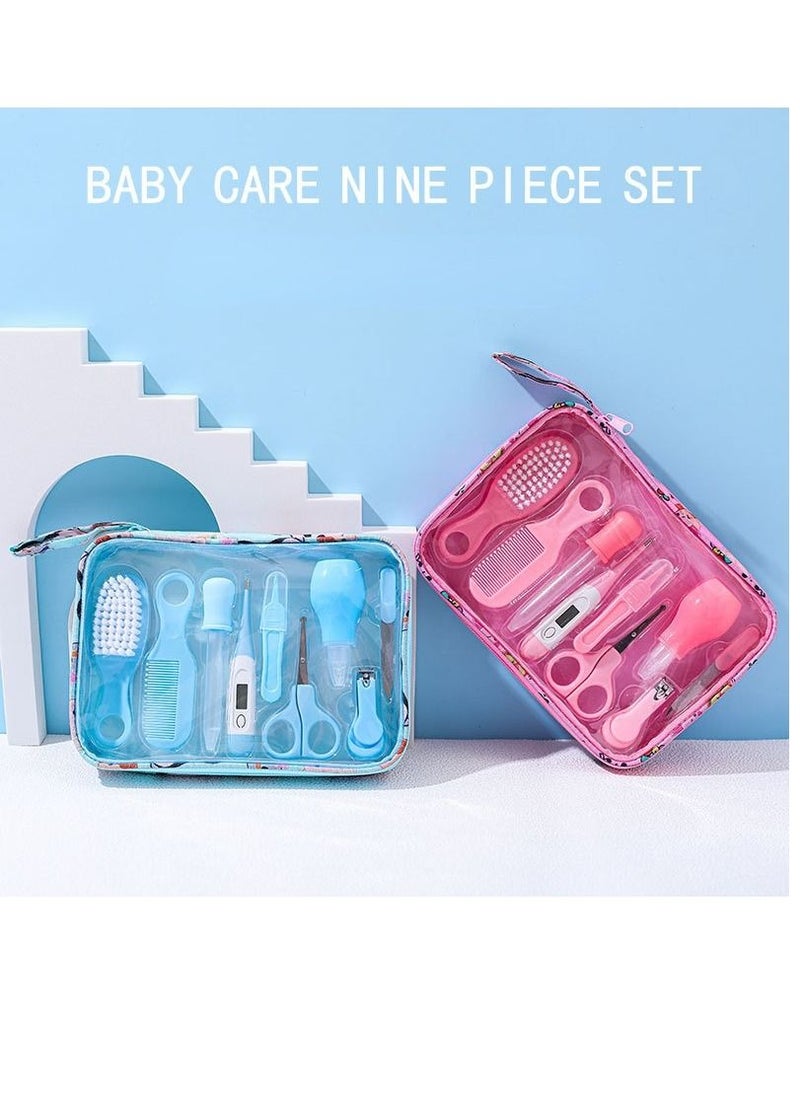 Arabest - 9 in 1 Multi-Functional Newborn Care Kit Baby Grooming Set for Outgoing and Traveling Pink - Image 1