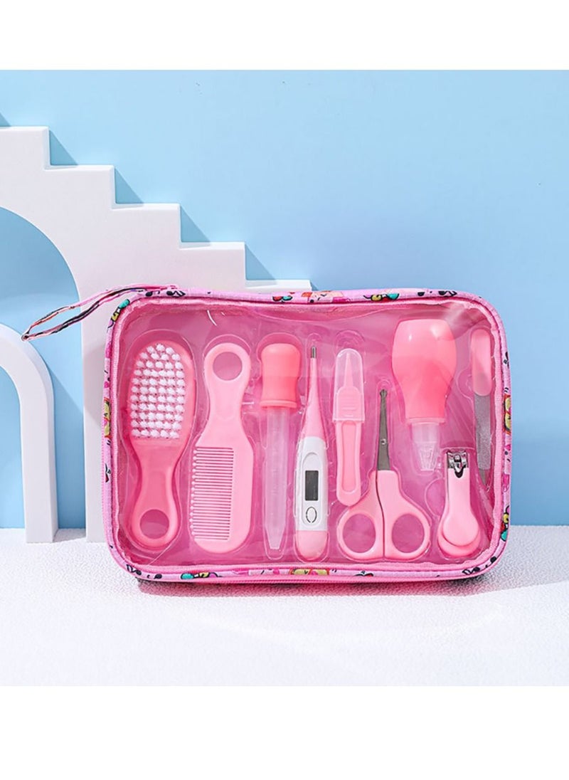 Arabest - 9 in 1 Multi-Functional Newborn Care Kit Baby Grooming Set for Outgoing and Traveling Pink - Image 1
