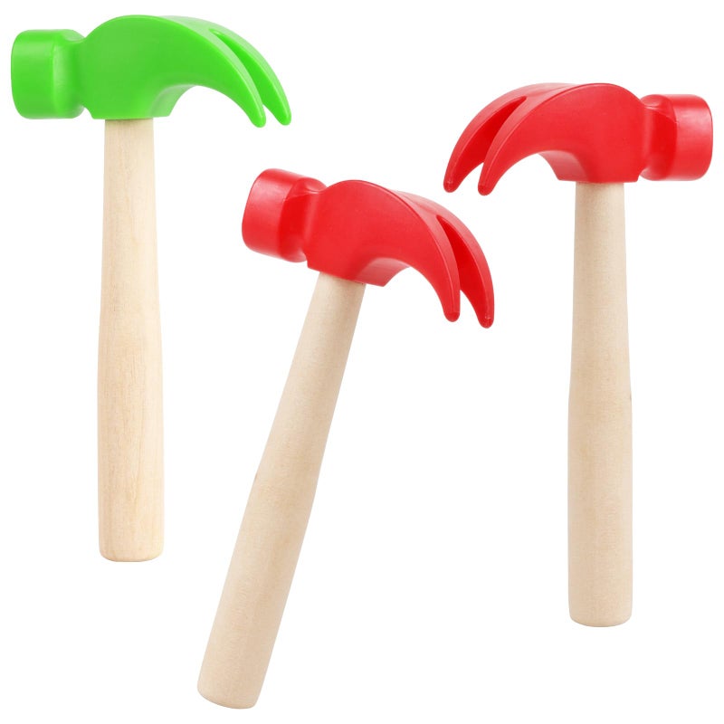 Lemicin 3 Pack Wooden Hammer Toy Hammer Simulation Wooden Hammers Small Educational Toys for Kids Toddlers Maintenance Tools Birthday Party Games Supplies - Image 3