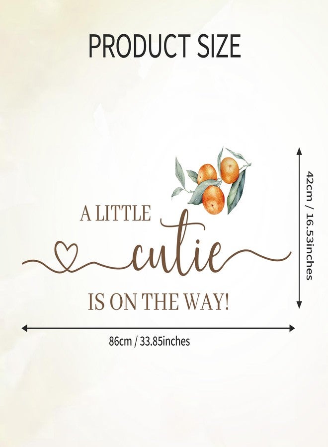 Dvehdbay A Little Cutie is on the Way Baby Shower, First Birthday Decorations for Girl, A Little Cutie Sign, One Year Old Gender Reveal Decal, 1st Party Supplies - Image 2