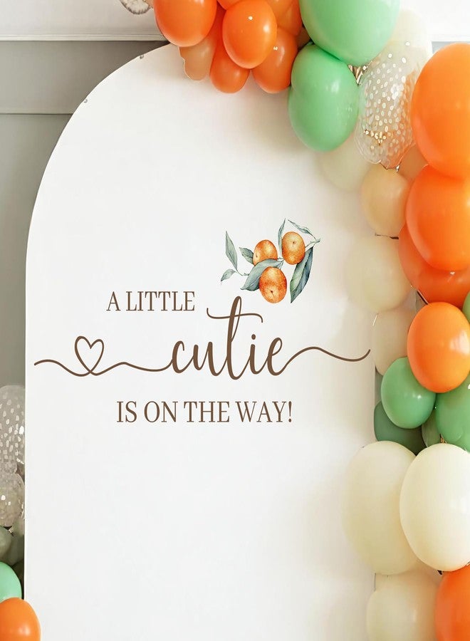 Dvehdbay A Little Cutie is on the Way Baby Shower, First Birthday Decorations for Girl, A Little Cutie Sign, One Year Old Gender Reveal Decal, 1st Party Supplies - Image 4