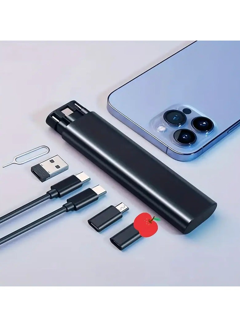 مجموعة كابل محول شحن USB متعدد، محول USB من نوع C إلى Lightning، مجموعة التحويل USB من النوع A إلى C ومن Lightning إلى Micro، مجموعة كابل شحن ونقل بيانات بقوة 60 واط، أداة إخراج صينية الشريحة، فتحات - Image 4