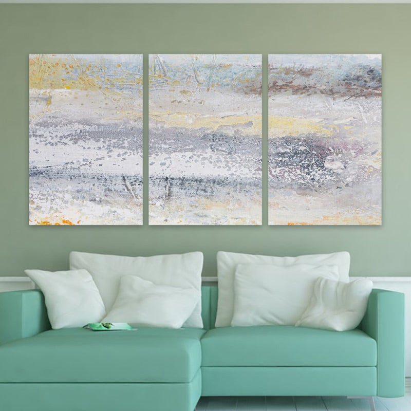 Marktna Three luxurious modern canvas prints with a hollow frame, measuring (90×40), three pieces - Image 1