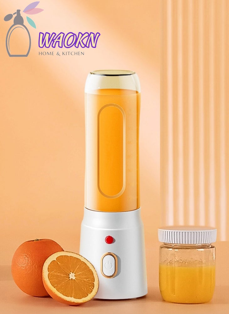 دبليو أيه أو كي أن خلاط فواكه محمول، كوب عصير شخصي للعصائر، خلاط لاسلكي قابل لإعادة الشحن للسفر، الرياضة، المكتب، المدرسة، كوب عصير، شفرات قوية، عصارة لاسلكية لجميع أنواع الفواكه مع كوب إضافي - Image 1