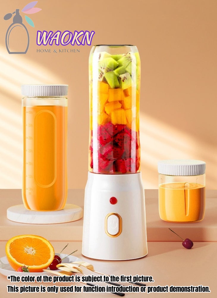دبليو أيه أو كي أن خلاط فواكه محمول، كوب عصير شخصي للعصائر، خلاط لاسلكي قابل لإعادة الشحن للسفر، الرياضة، المكتب، المدرسة، كوب عصير، شفرات قوية، عصارة لاسلكية لجميع أنواع الفواكه مع كوب إضافي - Image 5