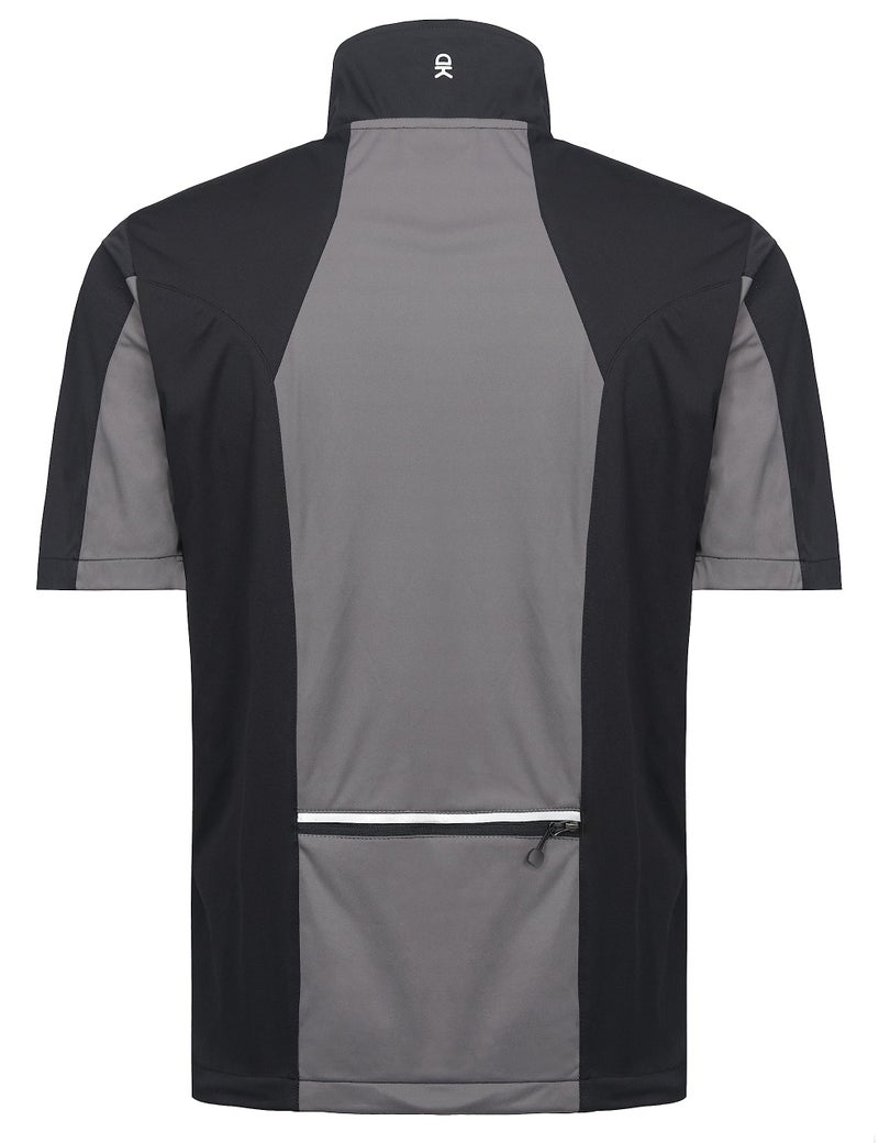 Little Donkey Andy Men's Lightweight Softshell Vests Short Sleeve Jackets for Golfing Hiking Running (Black-Grey S) - Image 3
