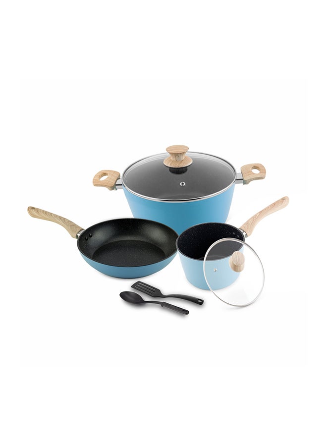 UCOOK Ucook Culinara Granite Cookware Set 7pcs -blue  - Image 1