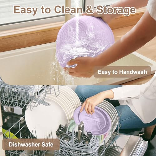 Ycgcp 4Pcs Silicone Banneton Bread Proofing Baskets, 9" Collapsible Sourdough Bread Baking Supplies Non-Stick Round Dough Proofing Bowl Containers Oven Safe for Various Tastes Bread Making-BPA Free - Image 5