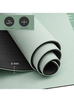 MELA Non-Slip Yoga Mat For Home Gym - 6Mm Thick, Eco-Friendly Tpe, Cushioned Exercise Mat With Carry Strap - Perfect For Yoga, Pilates, Fitness Training, & Gymnastics Essentials  - Mint  - Image 5