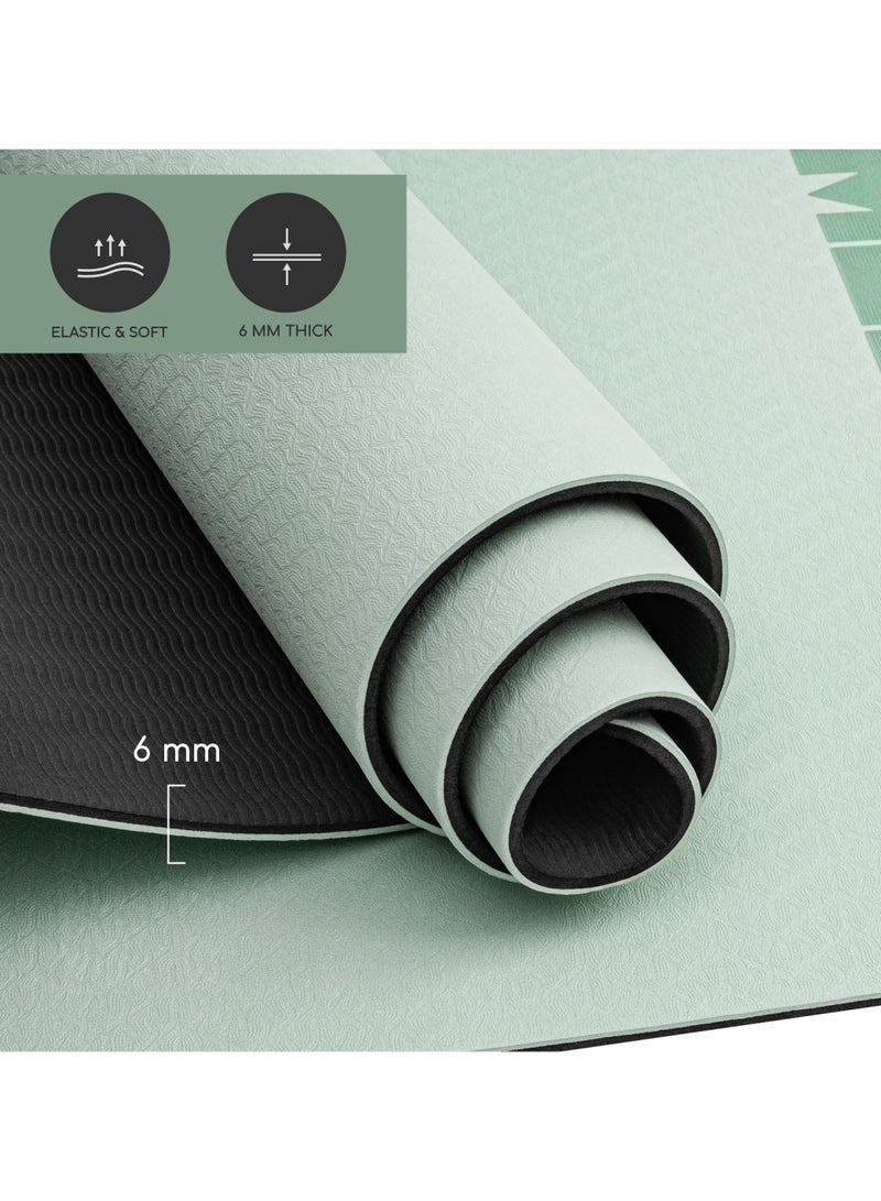 MELA Non-Slip Yoga Mat For Home Gym - 6Mm Thick, Eco-Friendly Tpe, Cushioned Exercise Mat With Carry Strap - Perfect For Yoga, Pilates, Fitness Training, & Gymnastics Essentials  - Mint - Image 5