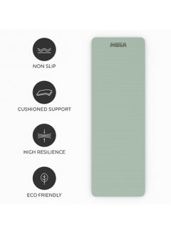 MELA Non-Slip Yoga Mat For Home Gym - 6Mm Thick, Eco-Friendly Tpe, Cushioned Exercise Mat With Carry Strap - Perfect For Yoga, Pilates, Fitness Training, & Gymnastics Essentials  - Mint  - Image 4