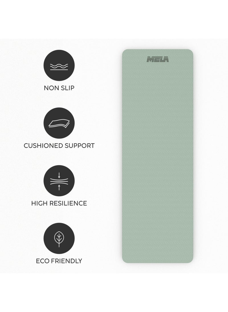 MELA Non-Slip Yoga Mat For Home Gym - 6Mm Thick, Eco-Friendly Tpe, Cushioned Exercise Mat With Carry Strap - Perfect For Yoga, Pilates, Fitness Training, & Gymnastics Essentials  - Mint - Image 4