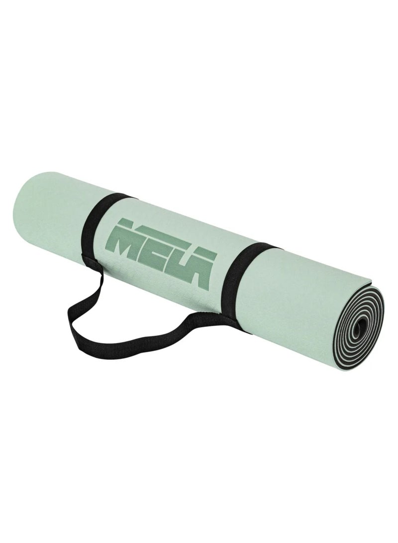 MELA Non-Slip Yoga Mat For Home Gym - 6Mm Thick, Eco-Friendly Tpe, Cushioned Exercise Mat With Carry Strap - Perfect For Yoga, Pilates, Fitness Training, & Gymnastics Essentials  - Mint - Image 2