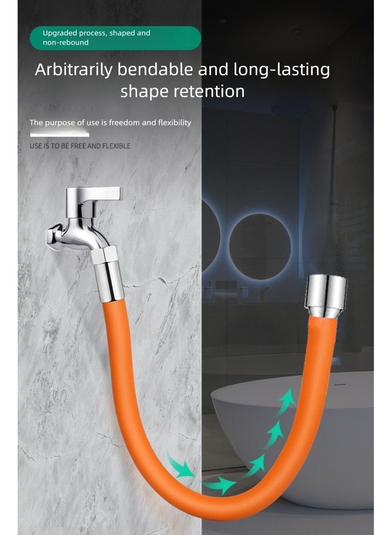 360 rotary faucet extension tube, 25 cm 9.8 inches long, faucet extension universal adapter, portable kitchen faucet extension hose (orange) - Image 4