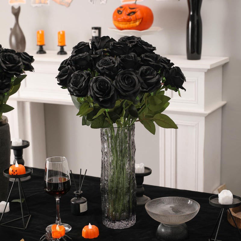 Luyue 10PCS Artificial Roses Flower with Stems Slik Fake Flowers Bouquet Realistic Long Stem Faux Rose for Valentines Day Wedding Home Decor - Image 2