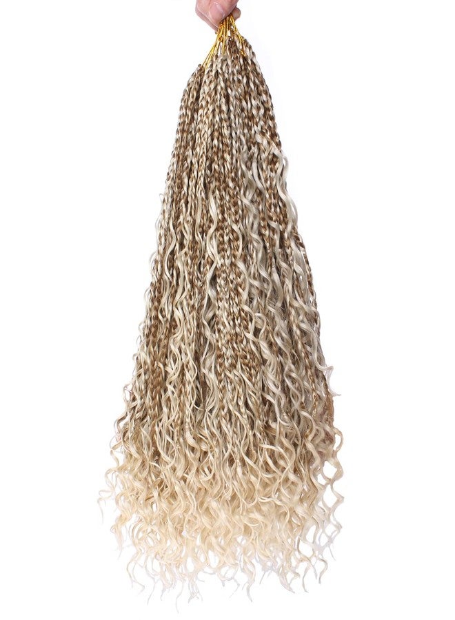 Beverlee 18 Inch 8 Packs Boho Box Braids Goddess Box Braids Crochet Hair Bohemian Hippie Braids Braiding Hair Box Braids with Curly Ends Messy Pre-Looped Synthetic Crochet Hair for Black Women - Image 1