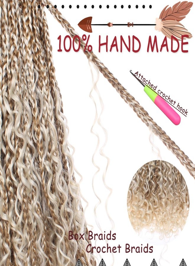 Beverlee 18 Inch 8 Packs Boho Box Braids Goddess Box Braids Crochet Hair Bohemian Hippie Braids Braiding Hair Box Braids with Curly Ends Messy Pre-Looped Synthetic Crochet Hair for Black Women - Image 4