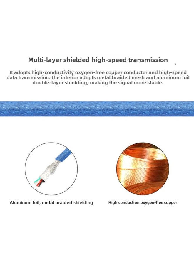 0.3 Meters All Copper Transparent Micro Data Line V8 Android Am To Microusb Line Camera Mobile Phone Charging Line-Color:AM-MICRO Data Line 0.3 M-Length:0.3m 0.5m 1m 1.5m 3m 5m - Image 2