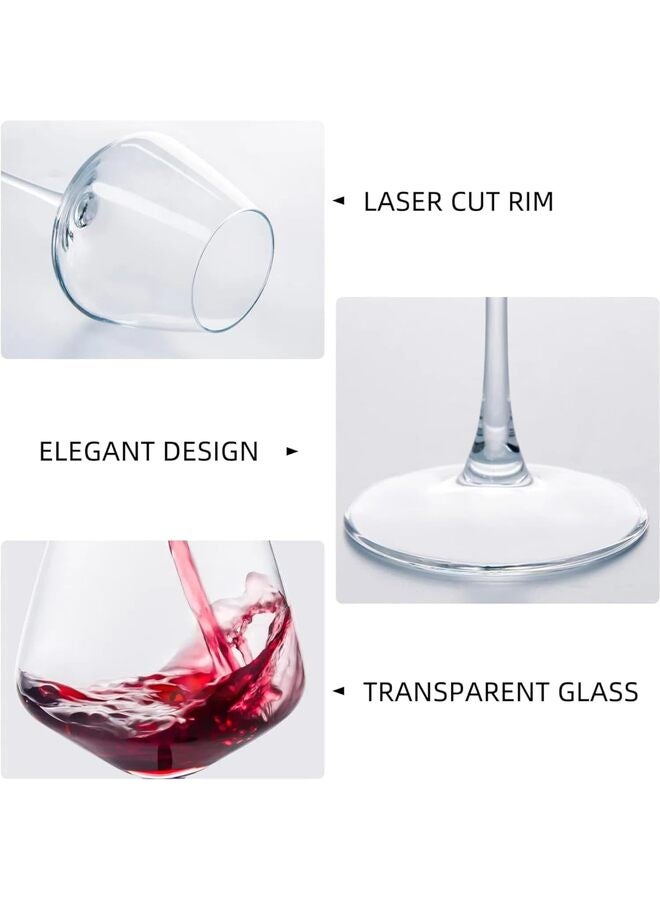 يُسلِّم طقم كأسين نبيذ، كأس كريستالي كبير، سعة 680 مل، مصنوع يدويًا، كأس طويل الساق، مناسب لحفلات الزفاف والذكرى السنوية وأعياد الميلاد - Image 2
